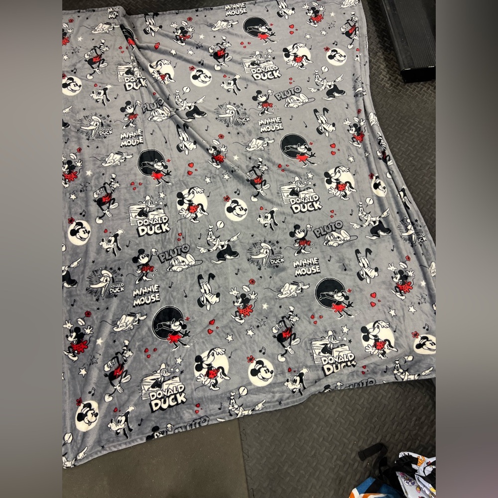 Disney Character Gray Blanket- Mickey, Minnie, Donald Duck, etc